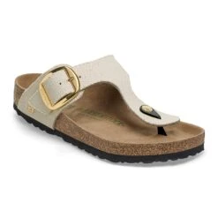 Birkenstock Gizeh Vegan Big Buckle Textile Canvas Eggshell