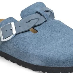 Birkenstock Boston Braided Suede Leather Elemental Blue -Birkenstock Shop 1026673 detail 1