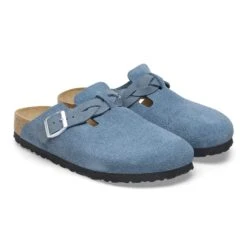 Birkenstock Boston Braided Suede Leather Elemental Blue -Birkenstock Shop 1026673 pair