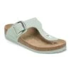 Birkenstock Gizeh Vegan Big Buckle Textile Canvas Surf Green