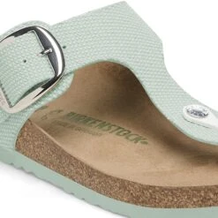Birkenstock Gizeh Vegan Big Buckle Textile Canvas Surf Green -Birkenstock Shop 1026678 detail 1