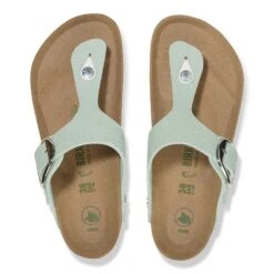 Birkenstock Gizeh Vegan Big Buckle Textile Canvas Surf Green -Birkenstock Shop 1026678 top