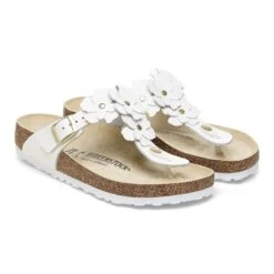 Birkenstock Gizeh Flower Leather White -Birkenstock Shop 1026686 pair