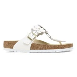 Birkenstock Gizeh Flower Leather White -Birkenstock Shop 1026686 side