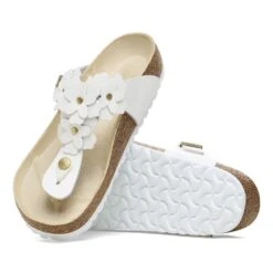 Birkenstock Gizeh Flower Leather White -Birkenstock Shop 1026686 sole