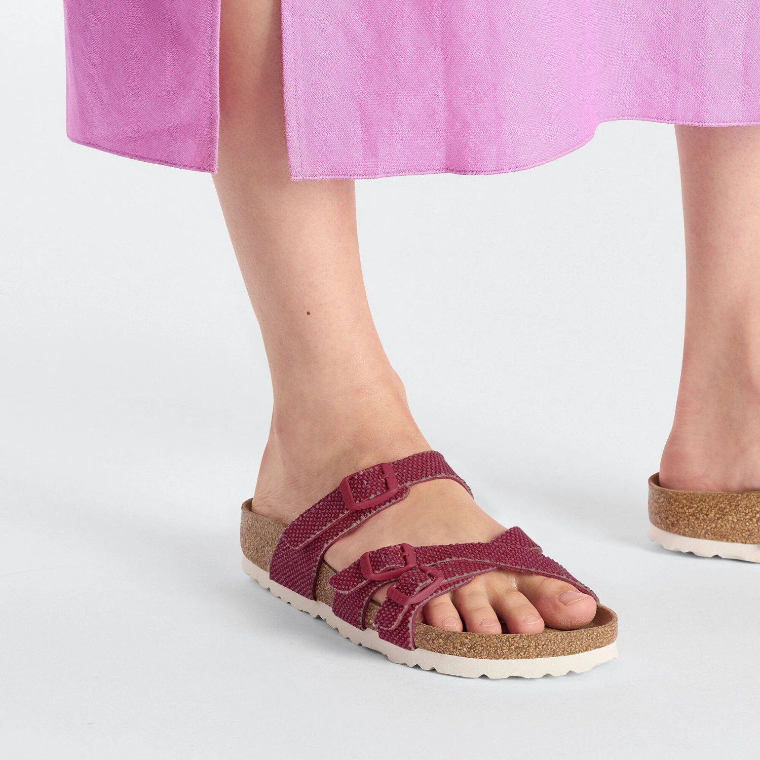 Birkenstock Franca Vegan Textile Fuchsia Tulip 5 Birkenstock Franca Vegan Textile Fuchsia Tulip - Image 5