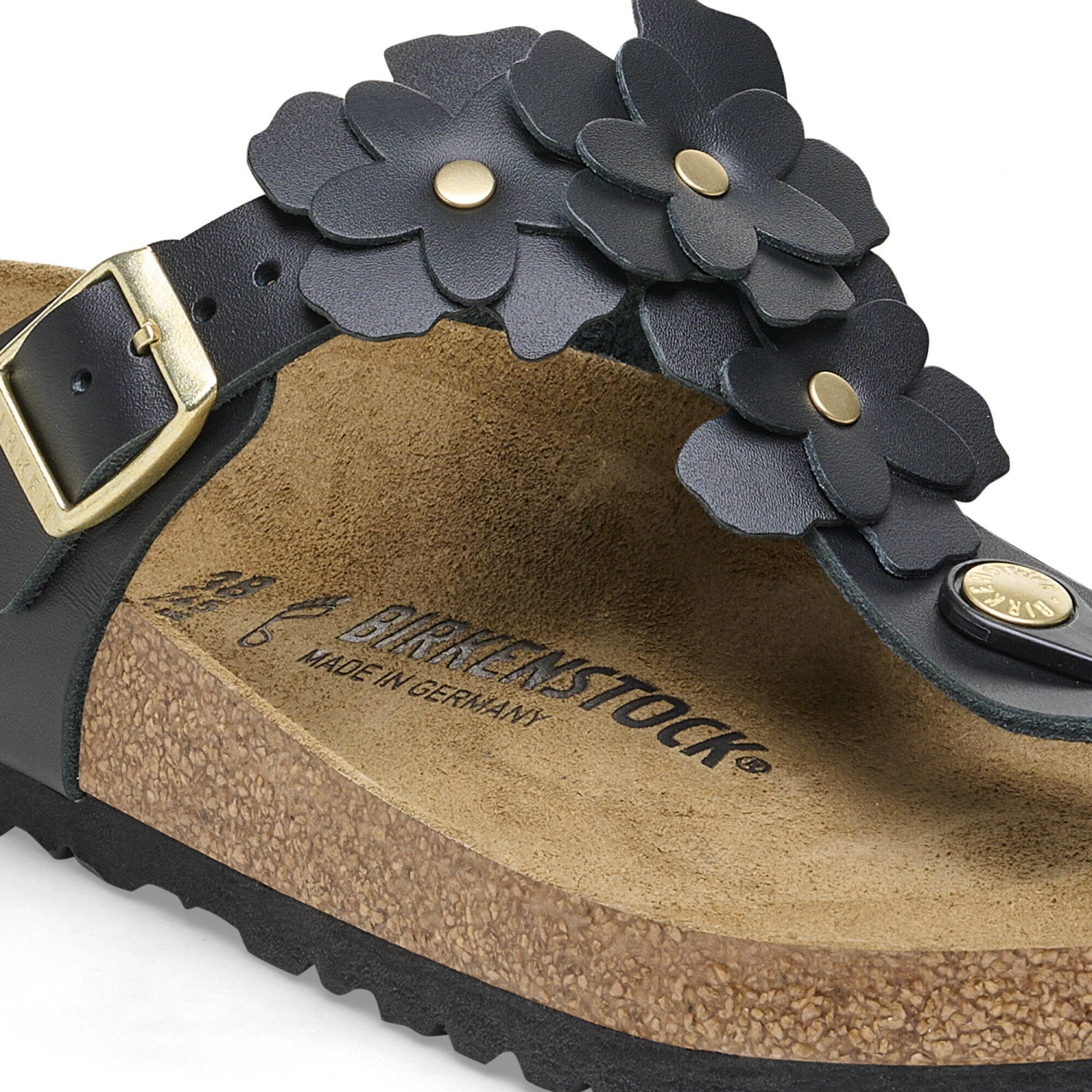 Birkenstock Gizeh Flower Leather Black 5 Birkenstock Gizeh Flower Leather Black - Image 5