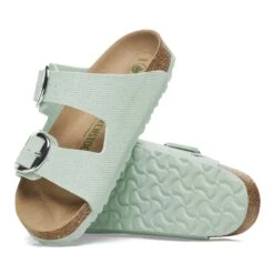 Birkenstock Arizona Vegan Big Buckle Textile Canvas Surf Green -Birkenstock Shop 1026752 sole