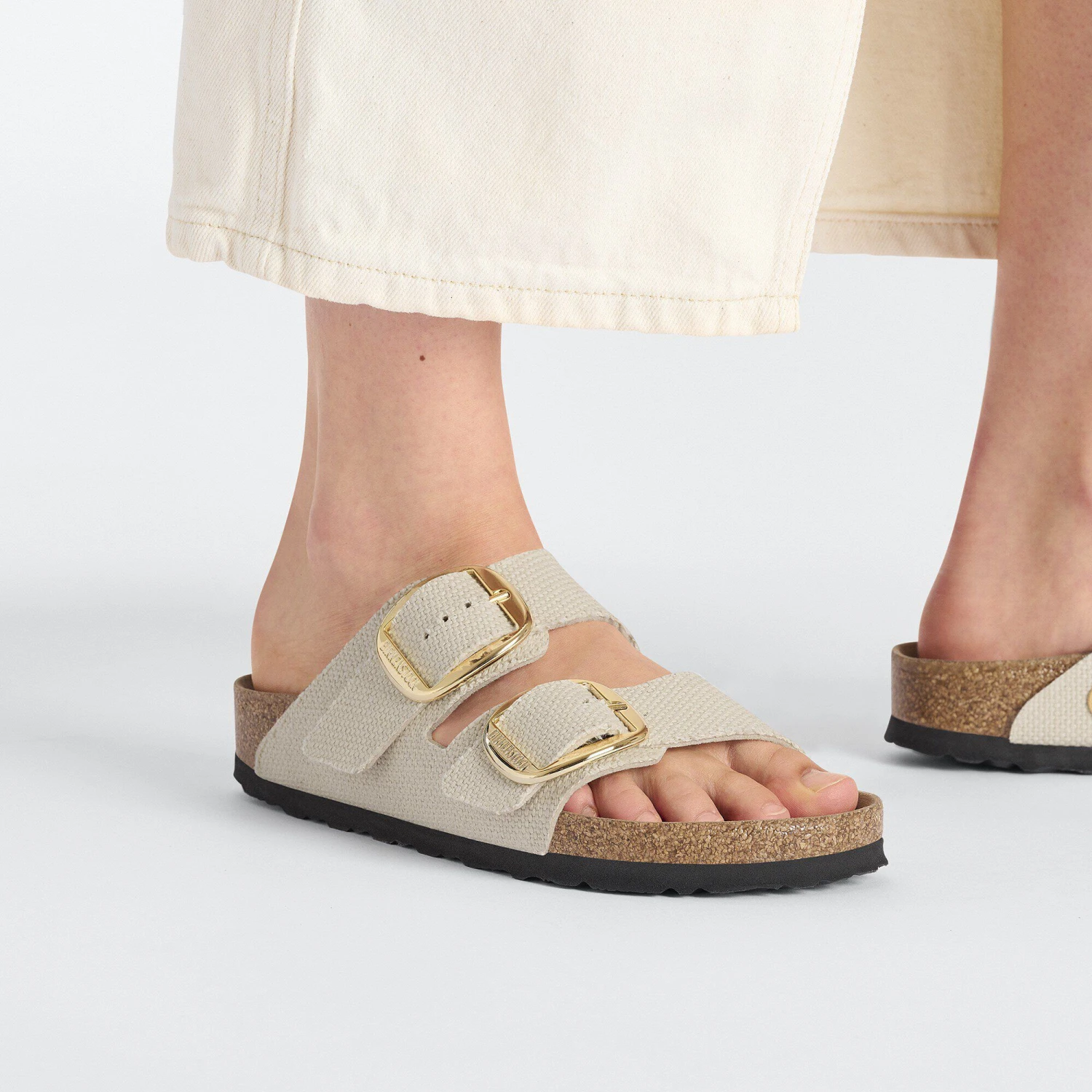 Birkenstock Arizona Vegan Big Buckle Textile Canvas Eggshell 7 Birkenstock Arizona Vegan Big Buckle Textile Canvas Eggshell - Image 7
