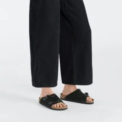 Birkenstock Zürich Tech Suede Leather Black -Birkenstock Shop 1026763 f look f