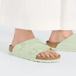 Birkenstock Zürich Suede Leather Faded Lime 15 Birkenstock Zürich Suede Leather Faded Lime -Birkenstock Shop 1026775 f closeup f