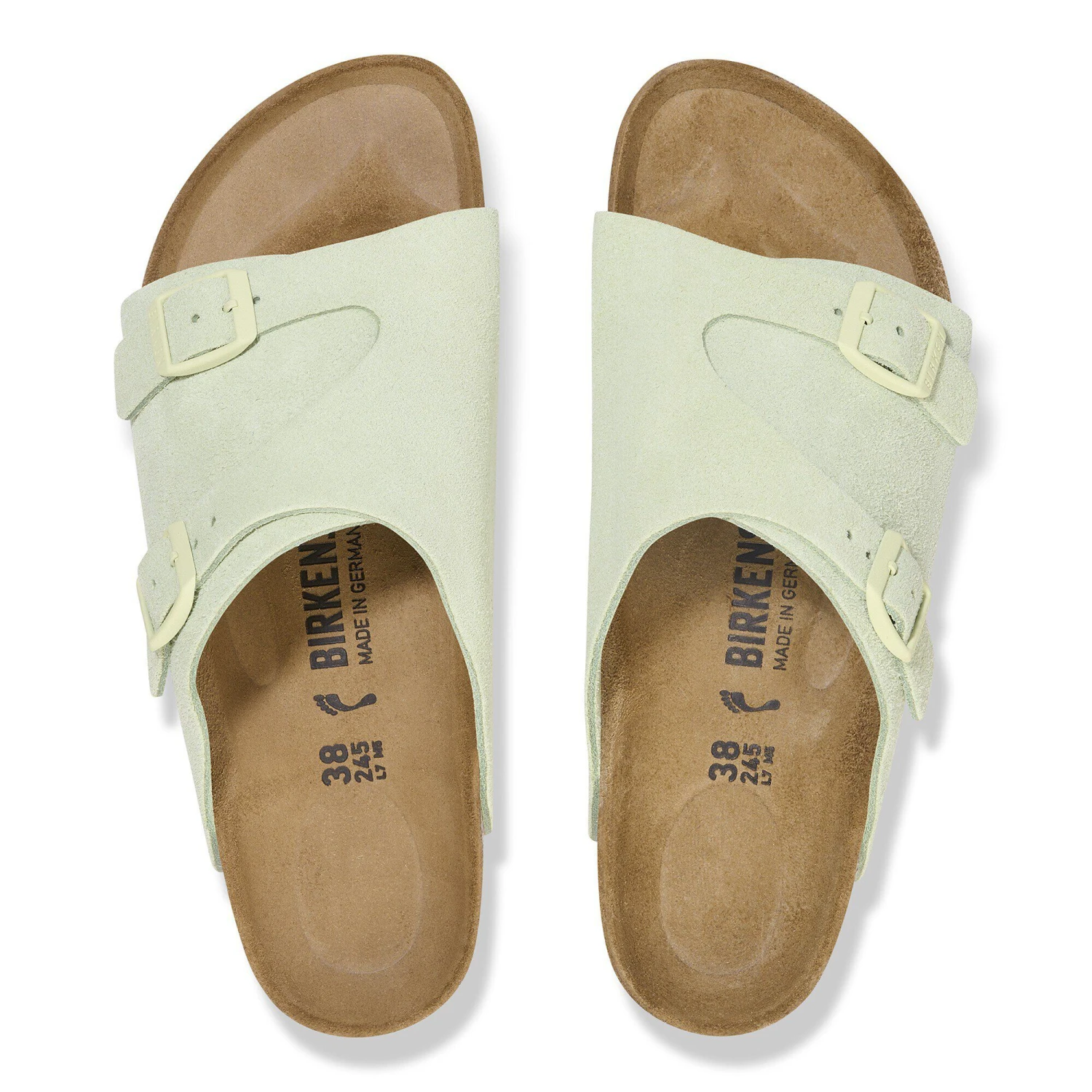 Birkenstock Zürich Suede Leather Faded Lime 2 Birkenstock Zürich Suede Leather Faded Lime - Image 2