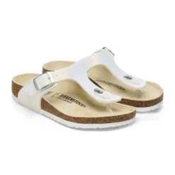Birkenstock Gizeh Kids BS Birko-Flor Embossed Shiny White -Birkenstock Shop 1026847 pair