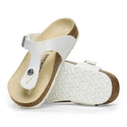 Birkenstock Gizeh Kids BS Birko-Flor Embossed Shiny White -Birkenstock Shop 1026847 sole