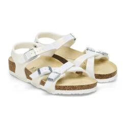 Birkenstock Kumba Kids Birko-Flor Embossed Shiny White -Birkenstock Shop 1026882 pair