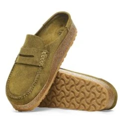 Birkenstock Naples Suede Leather Pine Green -Birkenstock Shop 1026884 sole