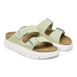 Arizona Chunky Suede Leather Faded Lime -Birkenstock Shop 1026888 pair