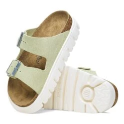 Arizona Chunky Suede Leather Faded Lime -Birkenstock Shop 1026888 sole