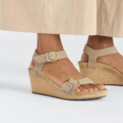 Soley Embossed Leather Sandcastle -Birkenstock Shop 1026895 f closeup f