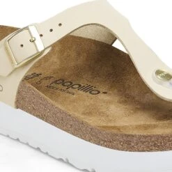 Gizeh Flex Platform Nubuck Leather Ecru -Birkenstock Shop 1026899 detail 1