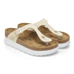 Gizeh Flex Platform Nubuck Leather Ecru -Birkenstock Shop 1026899 pair