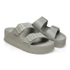 Arizona Flex Platform Leather Mineral Gray -Birkenstock Shop 1026913 pair