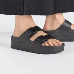 Arizona Flex Platform Leather Black -Birkenstock Shop 1026918 f closeup f