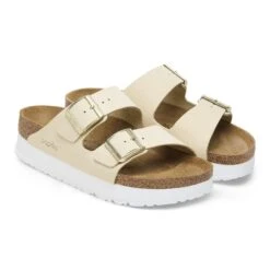 Arizona Flex Platform Nubuck Leather Ecru -Birkenstock Shop 1026924 pair