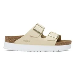 Arizona Flex Platform Nubuck Leather Ecru -Birkenstock Shop 1026924 side