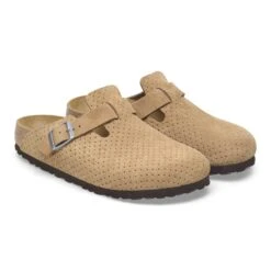 Birkenstock Boston Suede Embossed Dotted New Beige -Birkenstock Shop 1026948 pair