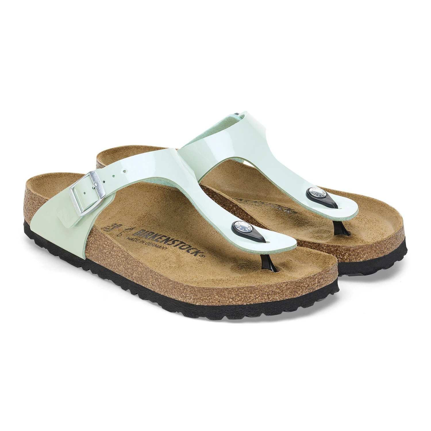 Birkenstock Gizeh Birko-Flor Patent Patent Surf Green 4 Birkenstock Gizeh Birko-Flor Patent Patent Surf Green - Image 4