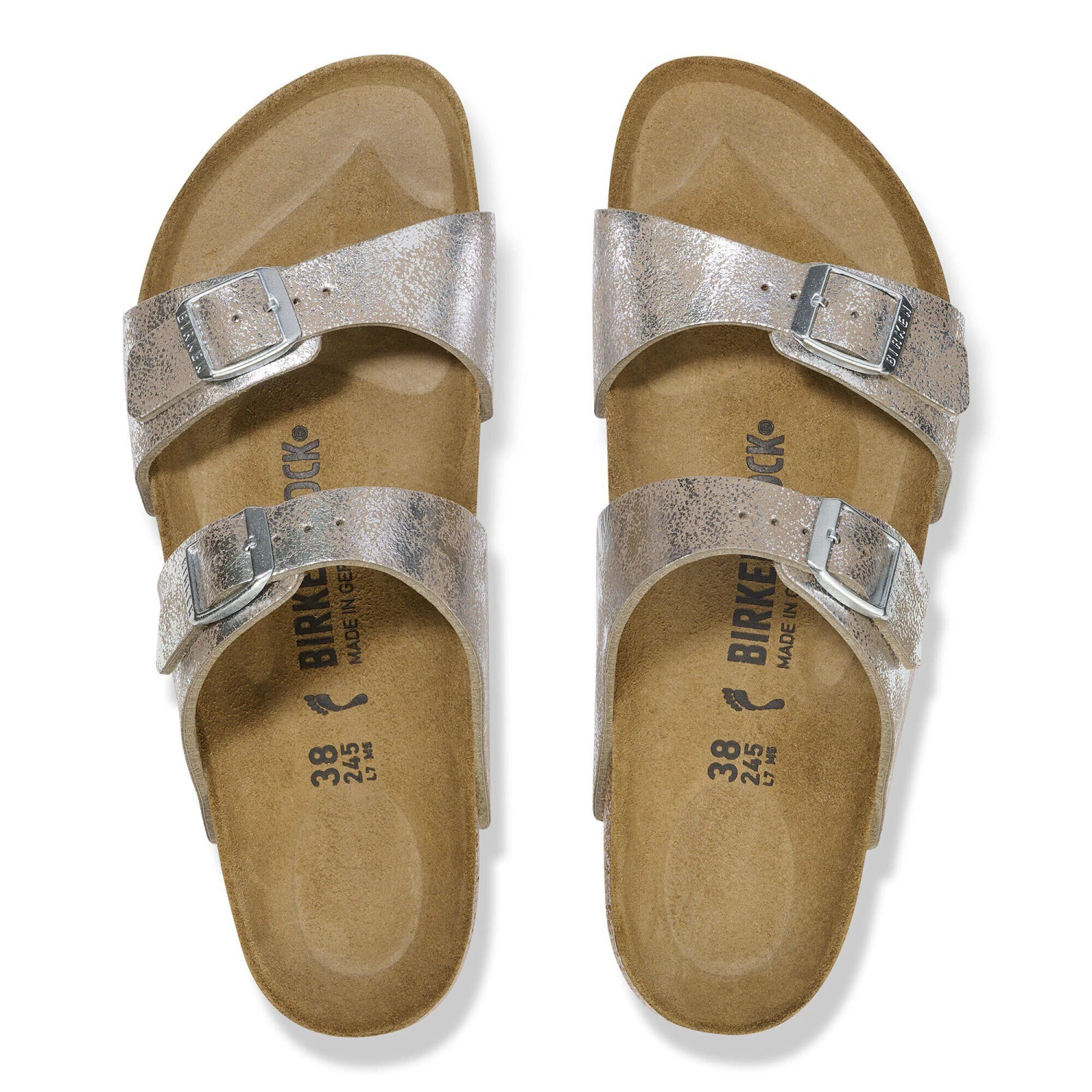 Birkenstock Sydney Synthetics Washed Metallic Silver 2 Birkenstock Sydney Synthetics Washed Metallic Silver - Image 2