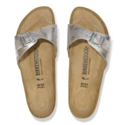 Birkenstock Madrid Synthetics Washed Metallic Silver -Birkenstock Shop 1026981 top