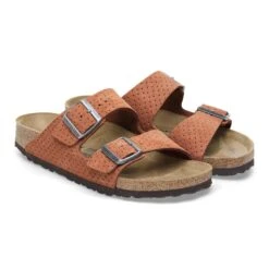 Birkenstock Arizona Suede Embossed Dotted Burnt Orange -Birkenstock Shop 1026985 pair