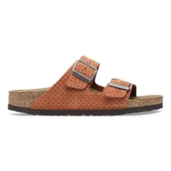 Birkenstock Arizona Suede Embossed Dotted Burnt Orange -Birkenstock Shop 1026985 side