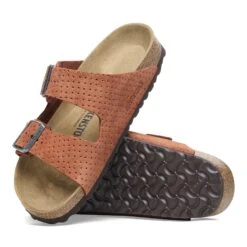Birkenstock Arizona Suede Embossed Dotted Burnt Orange -Birkenstock Shop 1026985 sole