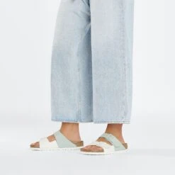 Birkenstock Arizona Split Birko-Flor White/Surf Green -Birkenstock Shop 1027041 f look f