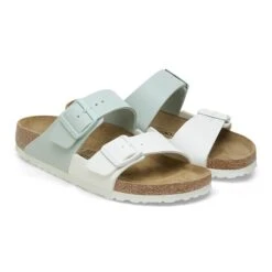 Birkenstock Arizona Split Birko-Flor White/Surf Green -Birkenstock Shop 1027041 pair