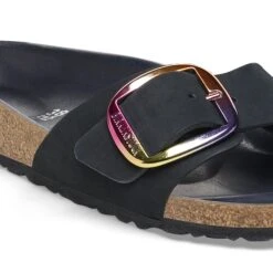 Birkenstock Madrid Big Buckle Nubuck Leather Black -Birkenstock Shop 1027357 detail 1