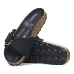 Birkenstock Madrid Big Buckle Nubuck Leather Black -Birkenstock Shop 1027357 sole
