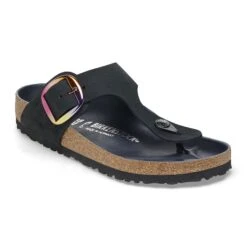 Birkenstock Gizeh Big Buckle Nubuck Leather Black