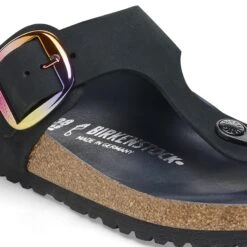 Birkenstock Gizeh Big Buckle Nubuck Leather Black -Birkenstock Shop 1027422 detail 1