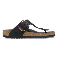Birkenstock Gizeh Big Buckle Nubuck Leather Black -Birkenstock Shop 1027422 side