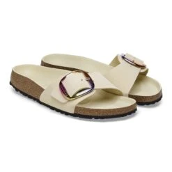 Birkenstock Madrid Big Buckle Nubuck Leather Ecru -Birkenstock Shop 1027431 pair