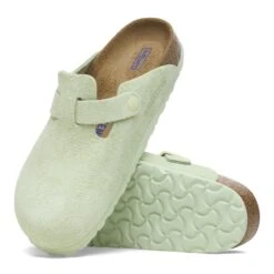 Birkenstock Boston Soft Footbed Suede Leather Faded Lime 10 Birkenstock Boston Soft Footbed Suede Leather Faded Lime -Birkenstock Shop 1027648 sole