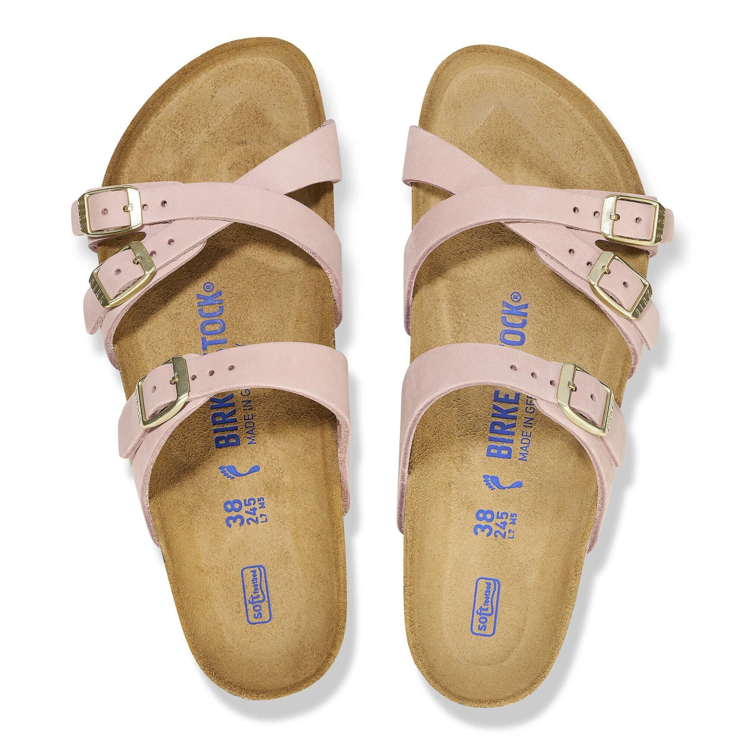 Birkenstock Franca Soft Footbed Nubuck Leather Soft Pink 2 Birkenstock Franca Soft Footbed Nubuck Leather Soft Pink - Image 2