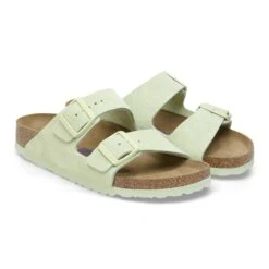 Birkenstock Arizona Soft Footbed Suede Leather Faded Lime -Birkenstock Shop 1027662 pair