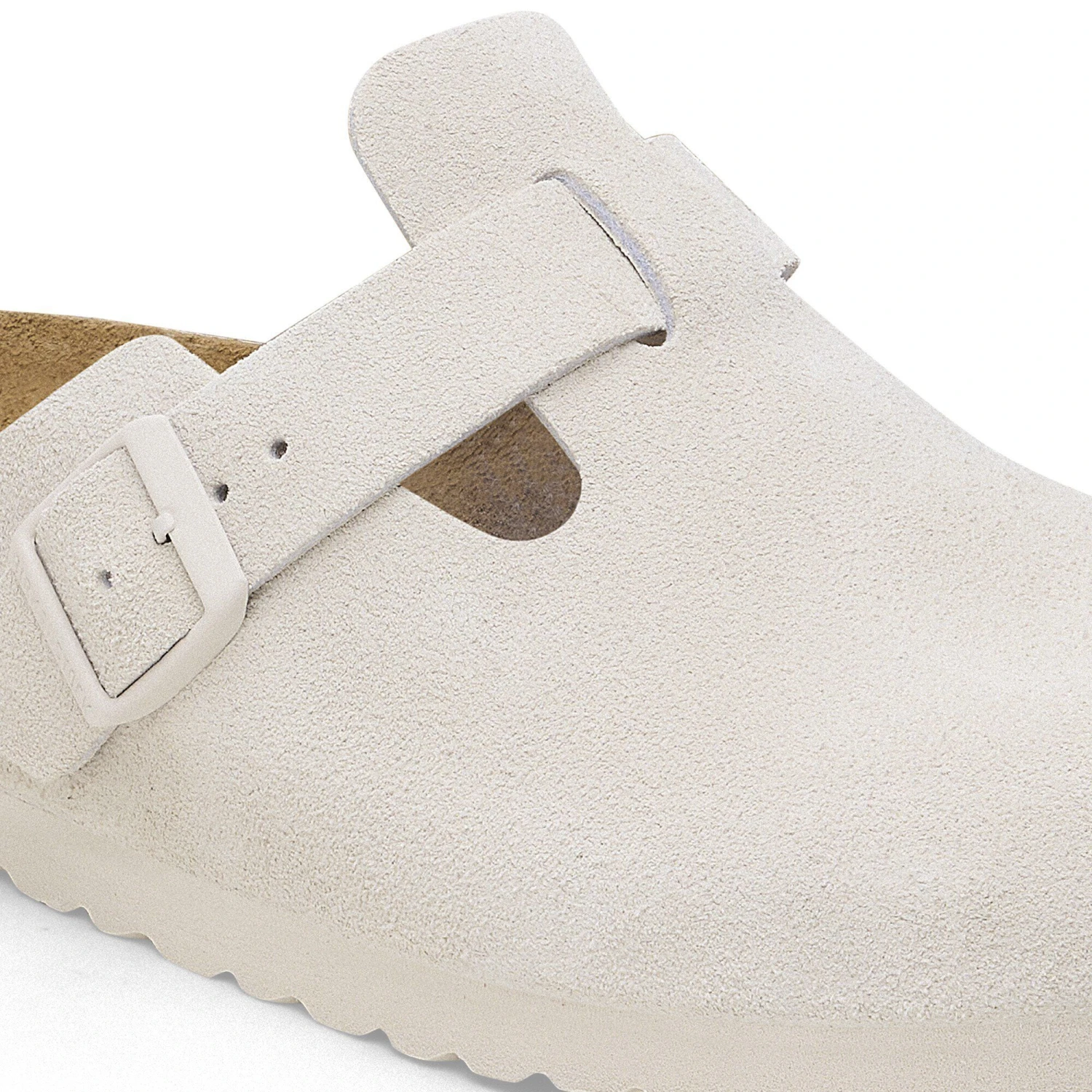 Birkenstock Boston Soft Footbed Suede Leather Antique White 8 Birkenstock Boston Soft Footbed Suede Leather Antique White - Image 8