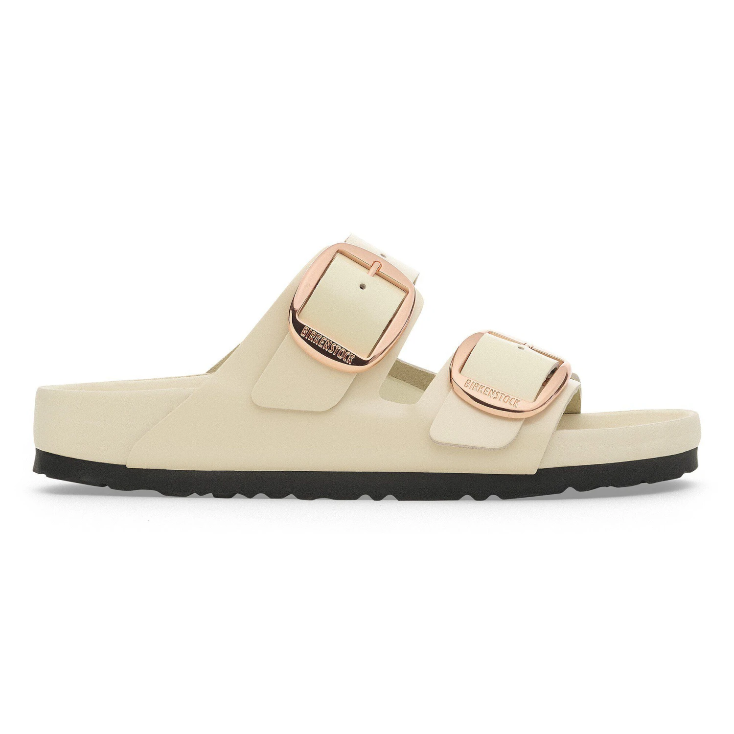 Birkenstock Arizona Big Buckle Natural Leather Patent High Shine Ecru 3 Birkenstock Arizona Big Buckle Natural Leather Patent High Shine Ecru - Image 3