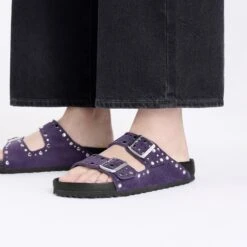 Birkenstock Arizona Rivets Suede Leather Acai 11 Birkenstock Arizona Rivets Suede Leather Acai -Birkenstock Shop 1027809 f closeup f